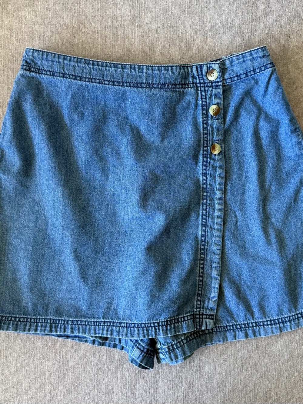 TY Original Wear Blue Denim Mini Skort with Side Buttons